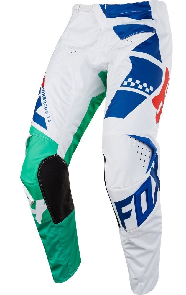 Брюки для мотокросса FOX 180 Sayak белые/зелёные/синие 32
