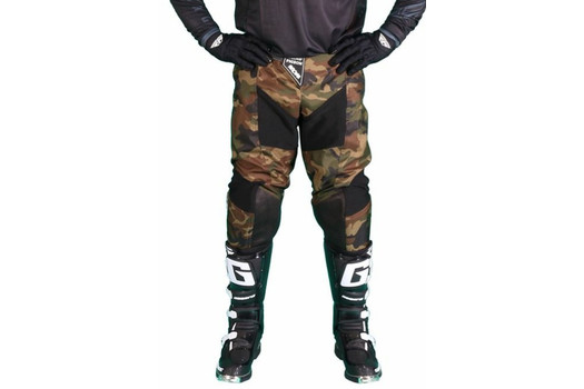 Брюки для мотокросса BLIND PIGEON Axioma черные/зеленый камуфляж 34 (L)