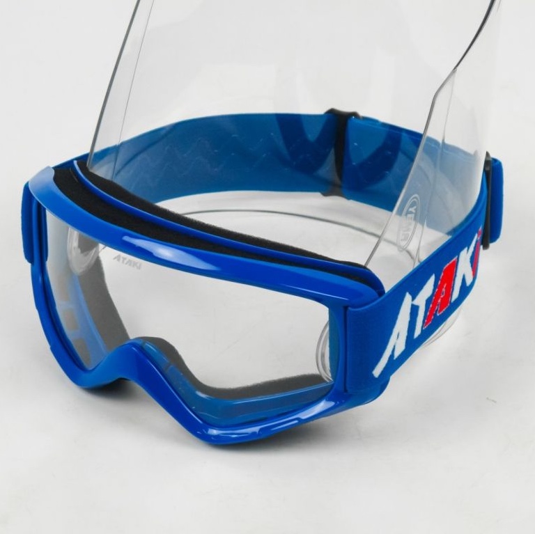 Очки для мотокросса ATAKI HB-319 синие глянцевые