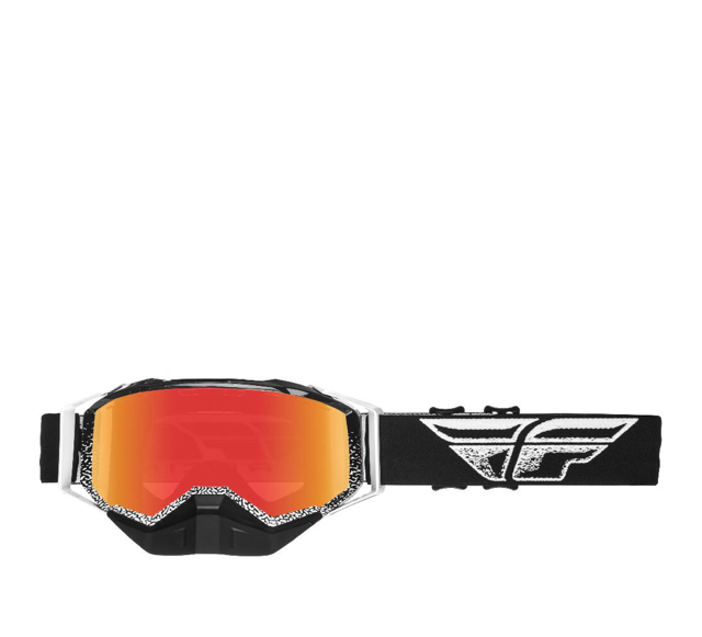 Очки для снегохода FLY RACING ZONE (2019) чёрные/белые, зеркальные-красные