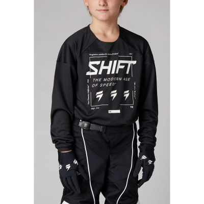 Мотоджерси подростковая Shift White Label Bliss Youth Jersey Black/White, YS, 2021 (26387-018-YS)