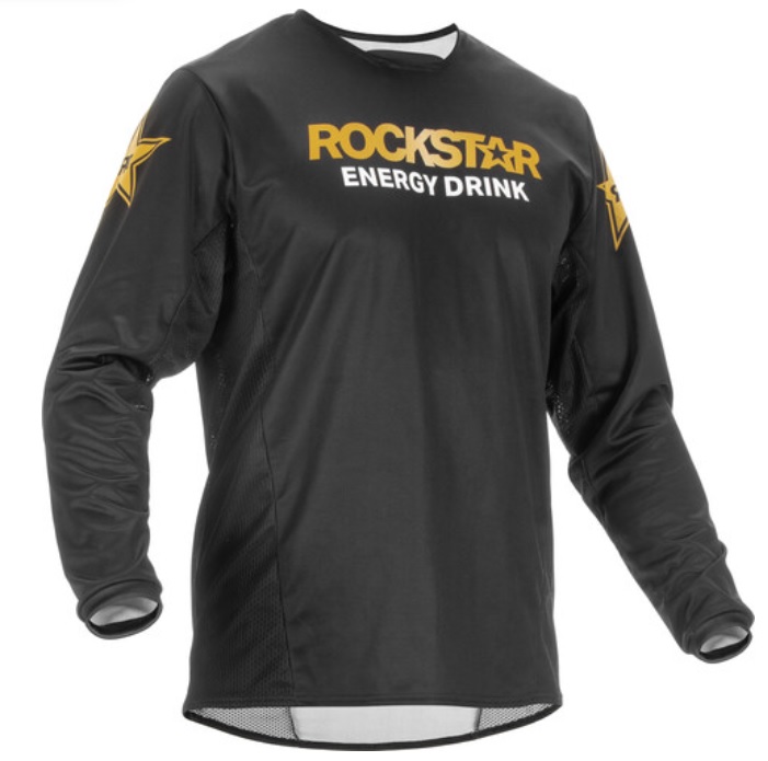 Джерси FLY RACING KINETIC ROCKSTAR (2022) Чёрный/золотой, размер XL