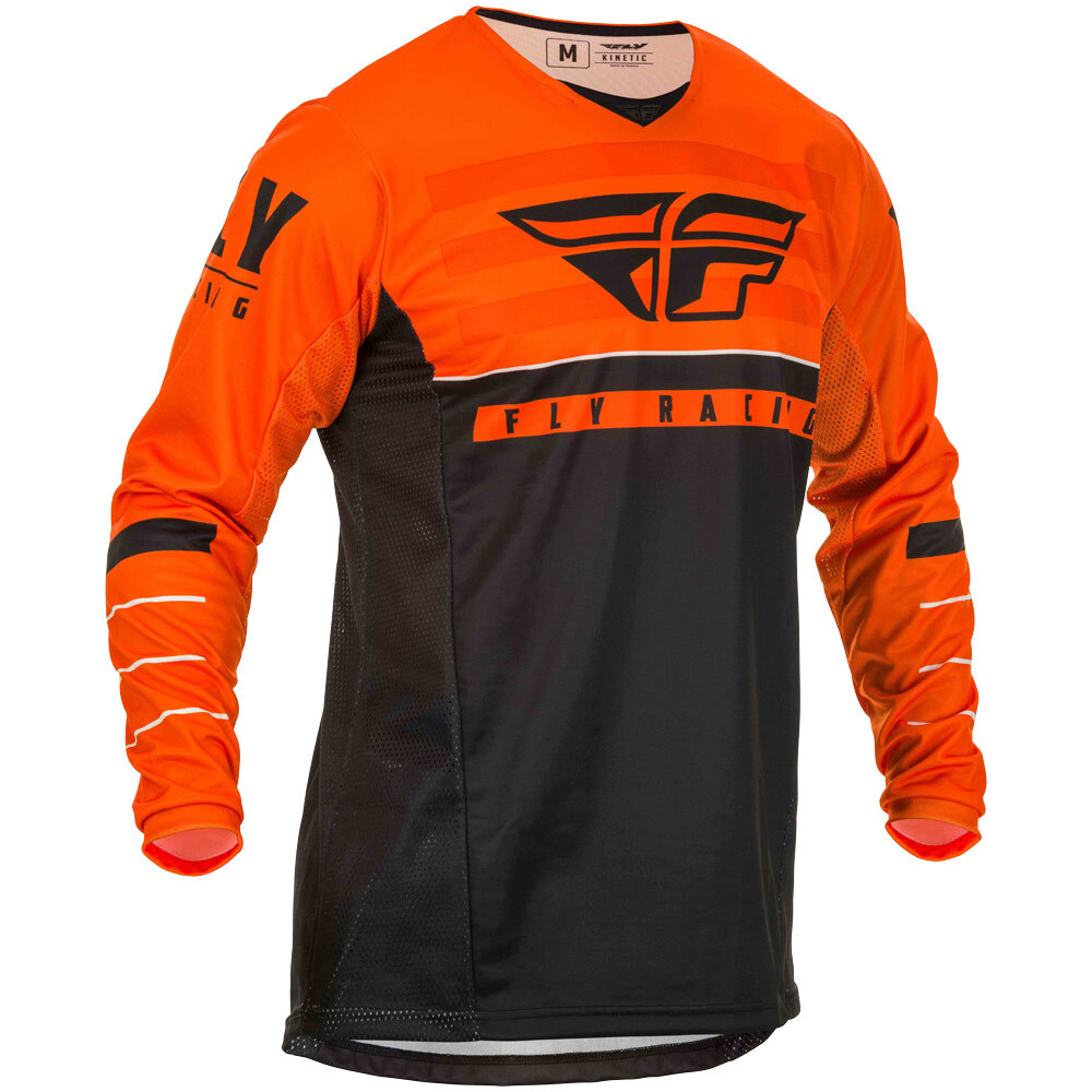 Футболка для мотокросса FLY RACING KINETIC K120 оранжевая/черная/белая (2020) ХL