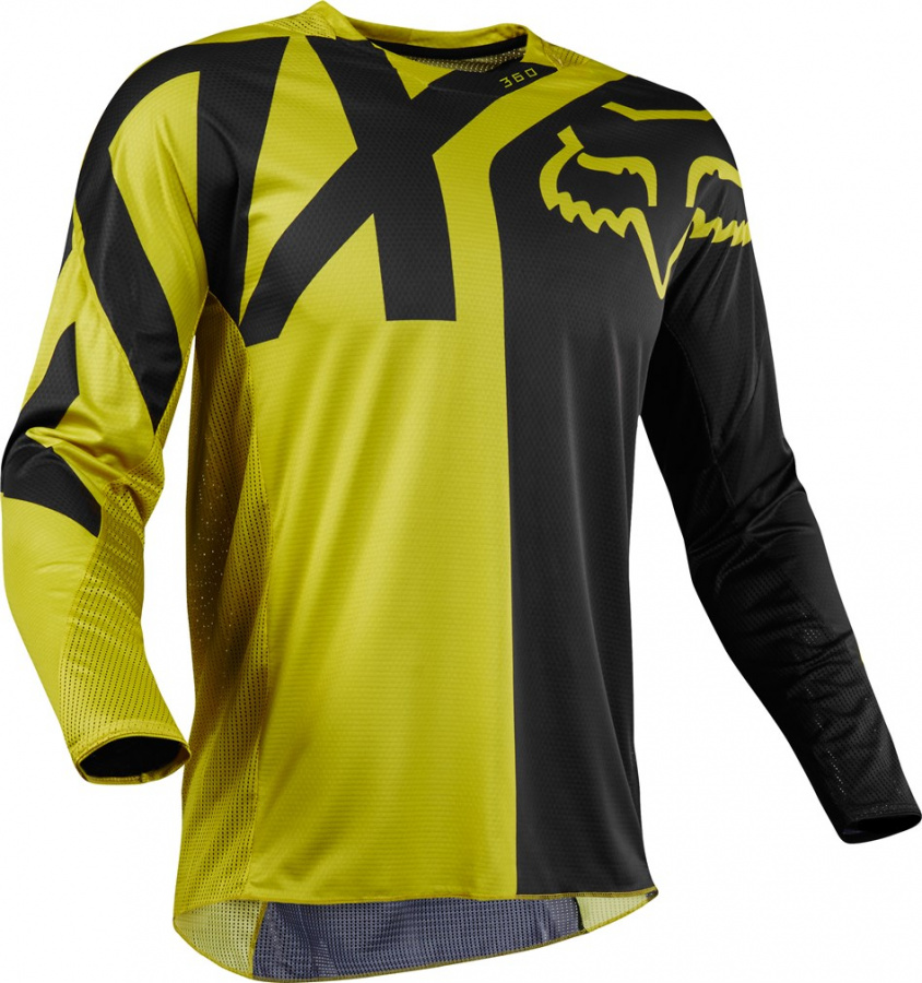 Футболка для мотокросса FOX 360 Preme чёрная/жёлтая  M