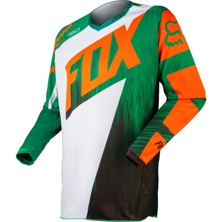 Мотоджерси подростковая Fox 180 Vandal Youth Jersey зеленое / оранжевое L (11450-147-L)