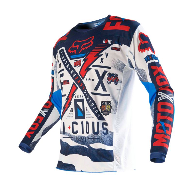 Мотоджерси подростковая Fox 180 Vicious Youth Jersey синее / белое L (14972-025-L)