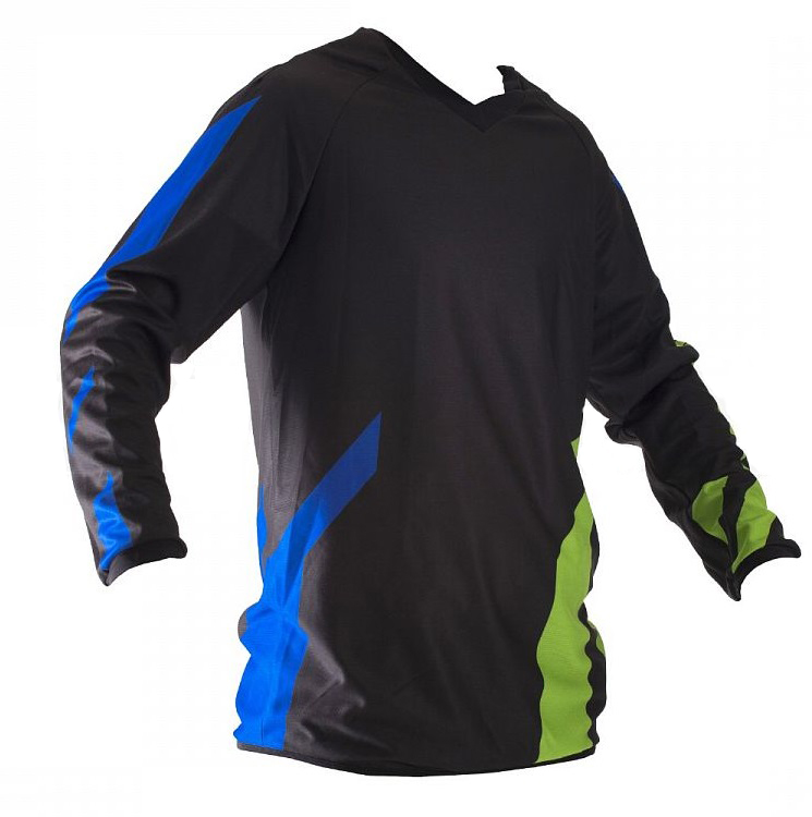 Футболка для мотокросса ATAKI Strike синяя/зеленая  M