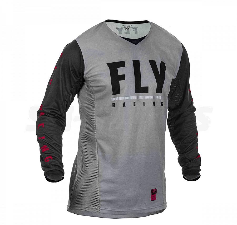 Футболка для мотокросса FLY RACING PATROL серая/черная (2020)  L