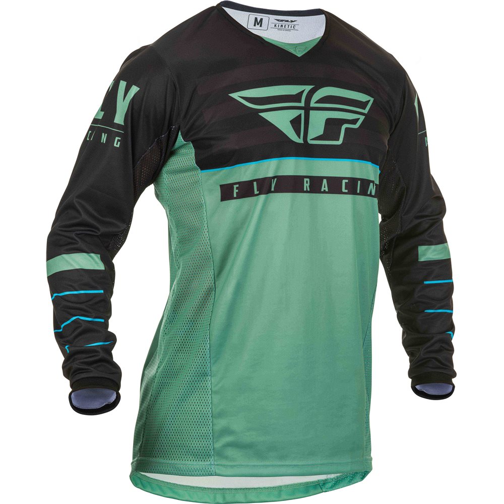Футболка для мотокросса FLY RACING KINETIC K120 зелёная/чёрная (2020) (детская)     YL