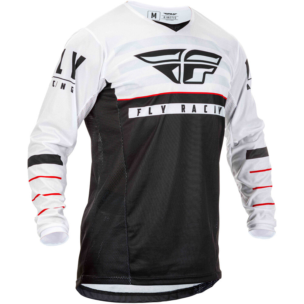 Футболка для мотокросса FLY RACING KINETIC K120 черная/белая/красная (2020) XXL