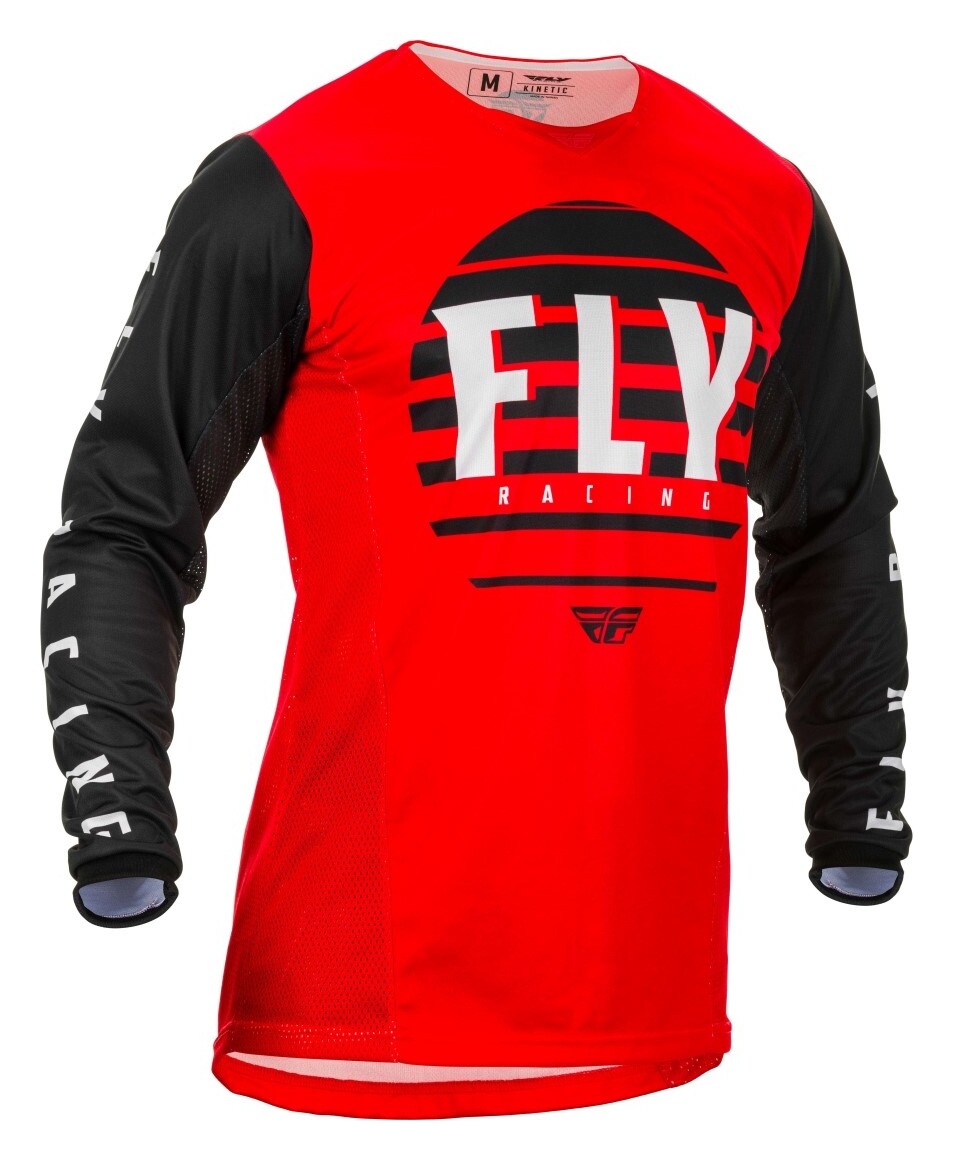 Футболка для мотокросса FLY RACING KINETIC K220 красная/чёрная/белая (2020)  L