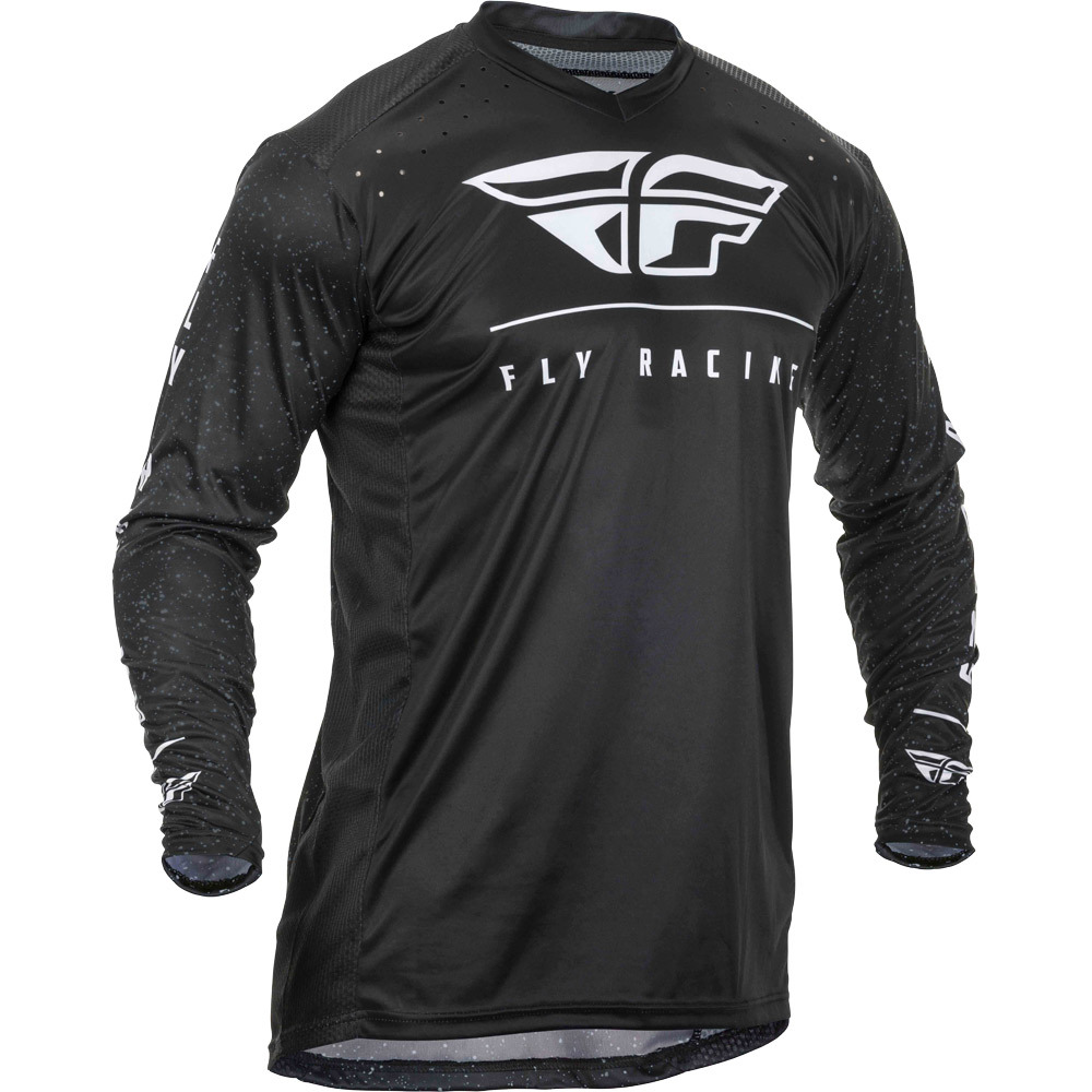 Футболка для мотокросса FLY RACING LITE HYDROGEN черная/белая (2020) XXL