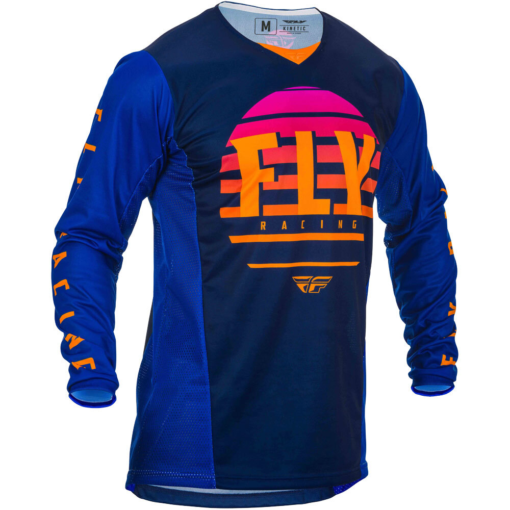 Футболка для мотокросса FLY RACING KINETIC K220 синяя/сиреневая/оранжевая (2020)    S