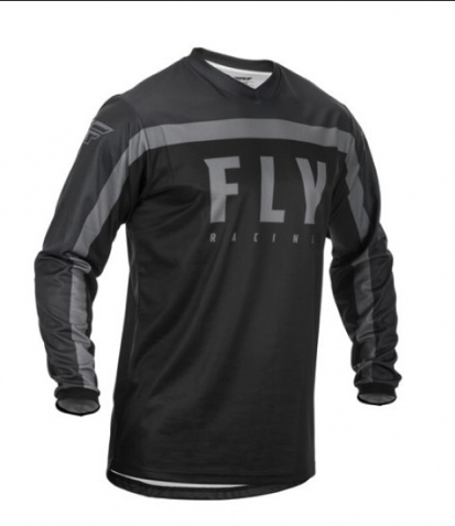 Футболка для мотокросса FLY RACING F-16 (2020) черная/серая, M