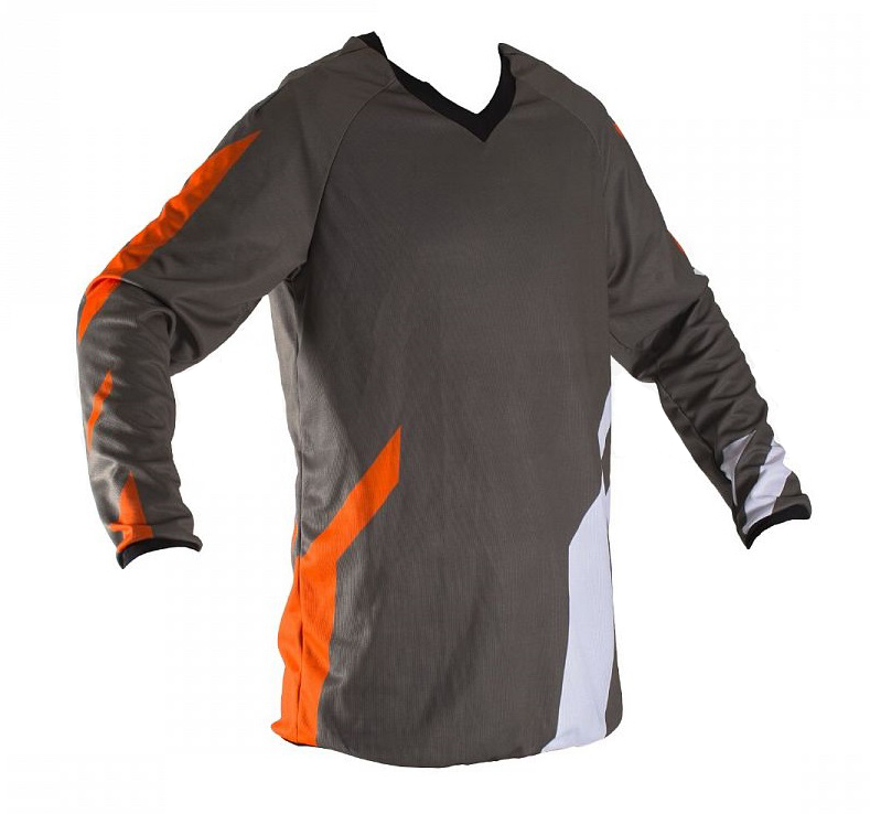 Футболка для мотокросса ATAKI Strike серая/оранжевая XXL
