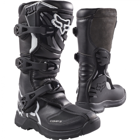 Мотоботы подростковые Fox Comp 3 Youth Boot Black, Y5, 2021 (18238-001-5)