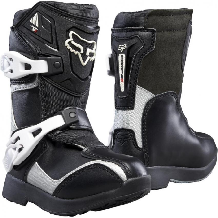Мотоботы детские Fox Comp 5 Kids Boot Black/Silver 10 (05014-464-10)
