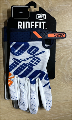 Мотоперчатки 100% Белый/Синий Размер S