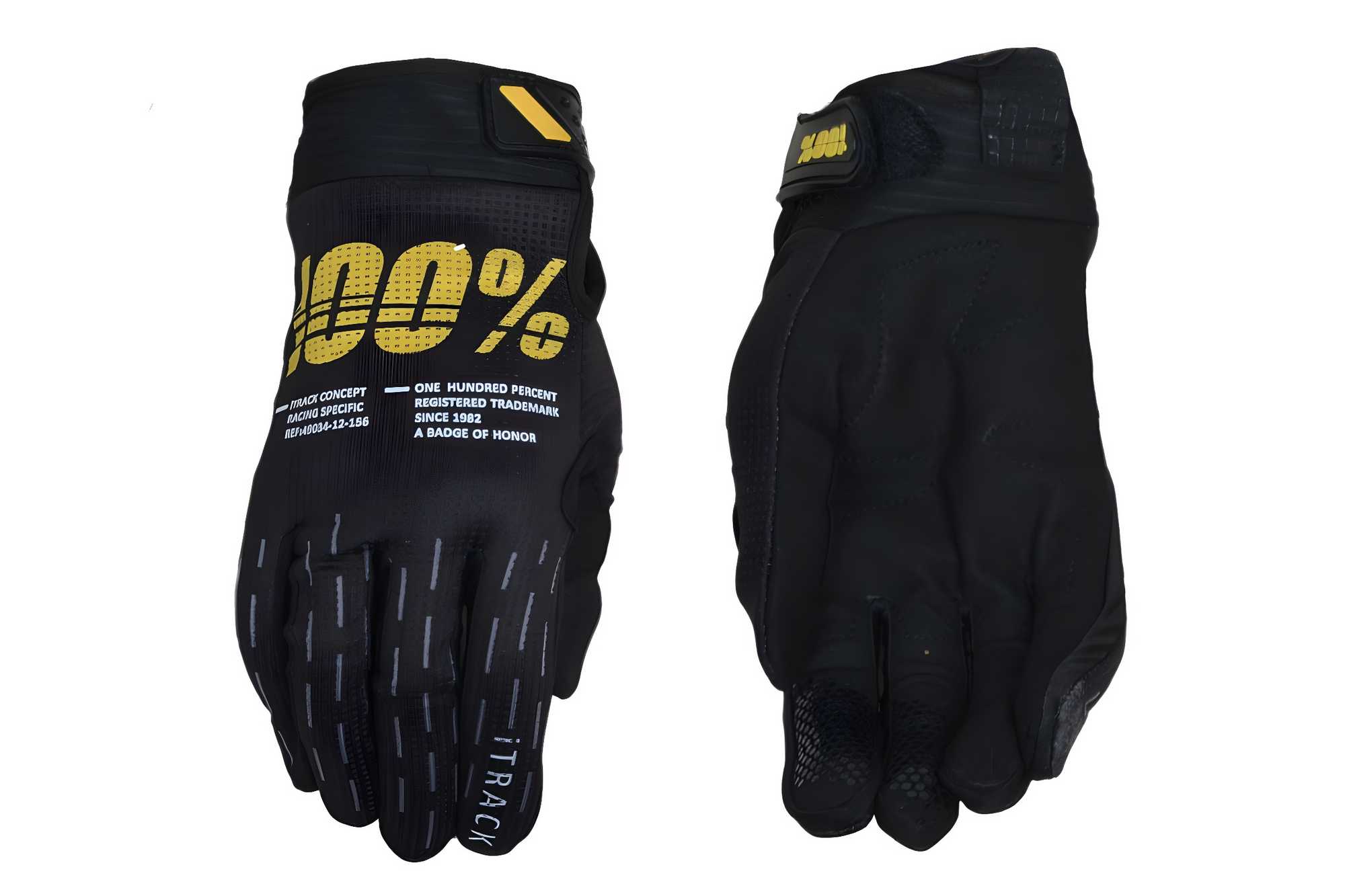 Перчатки мото 100% №12 black (L) мотокросс