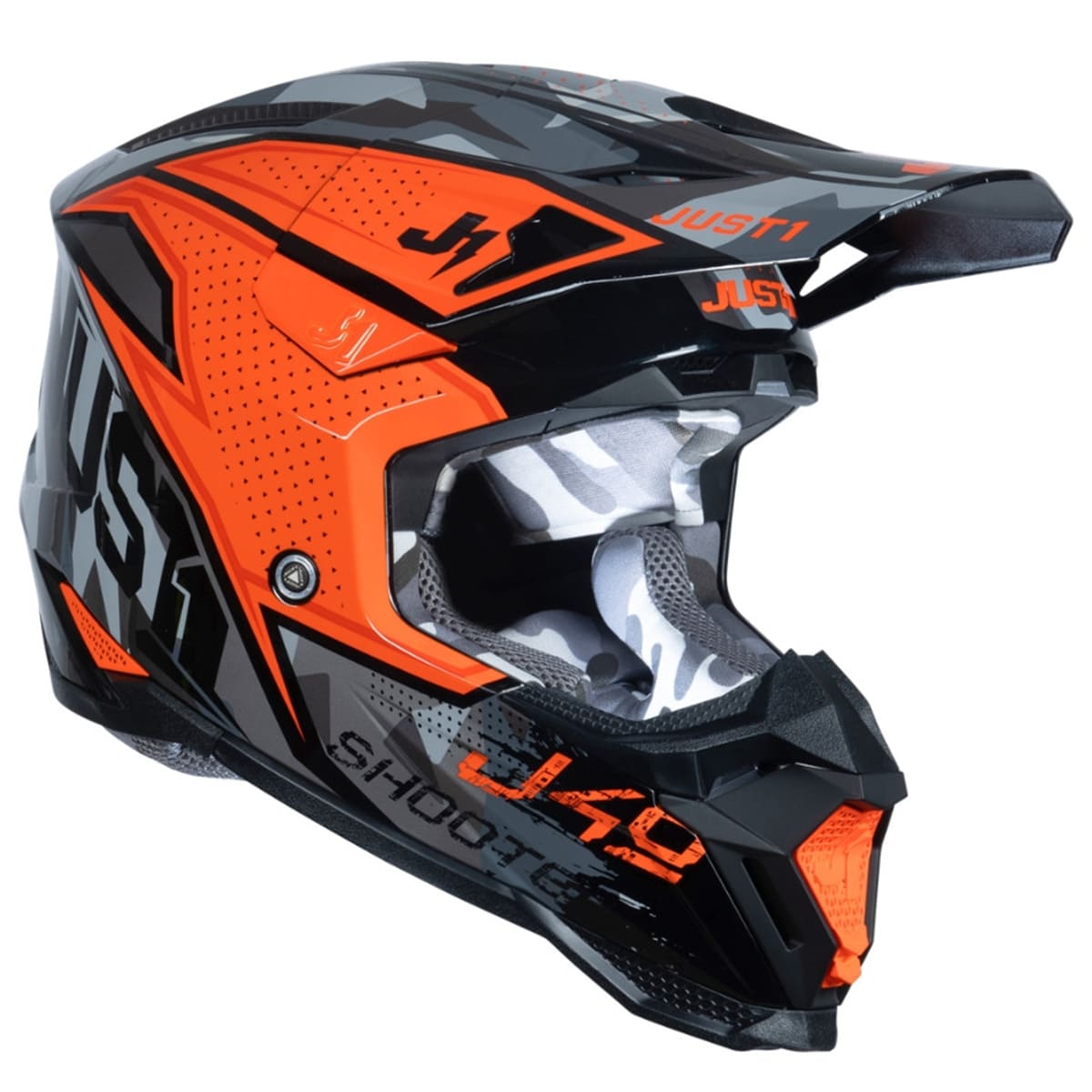 Шлем кроссовый JUST1 J40 SHOOTER (Hi-Vis оранжевый, M, 1560035-880-6846)