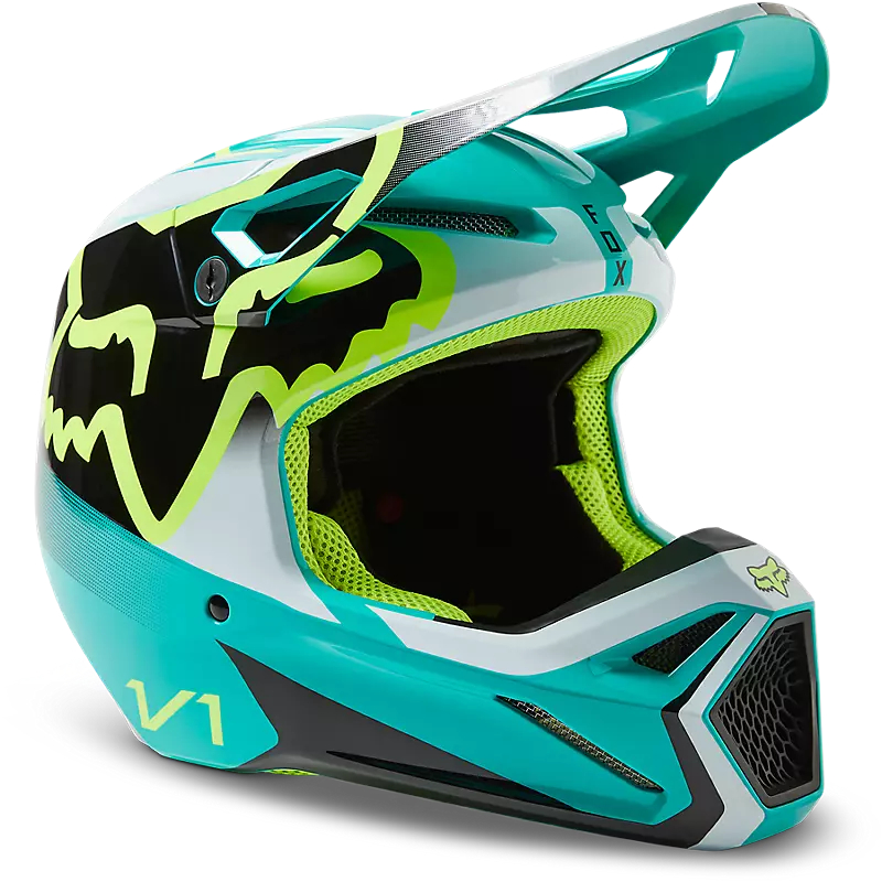 Мотошлем Fox V1 Leed Helmet (Teal, L, 2023 (29657-176-L))