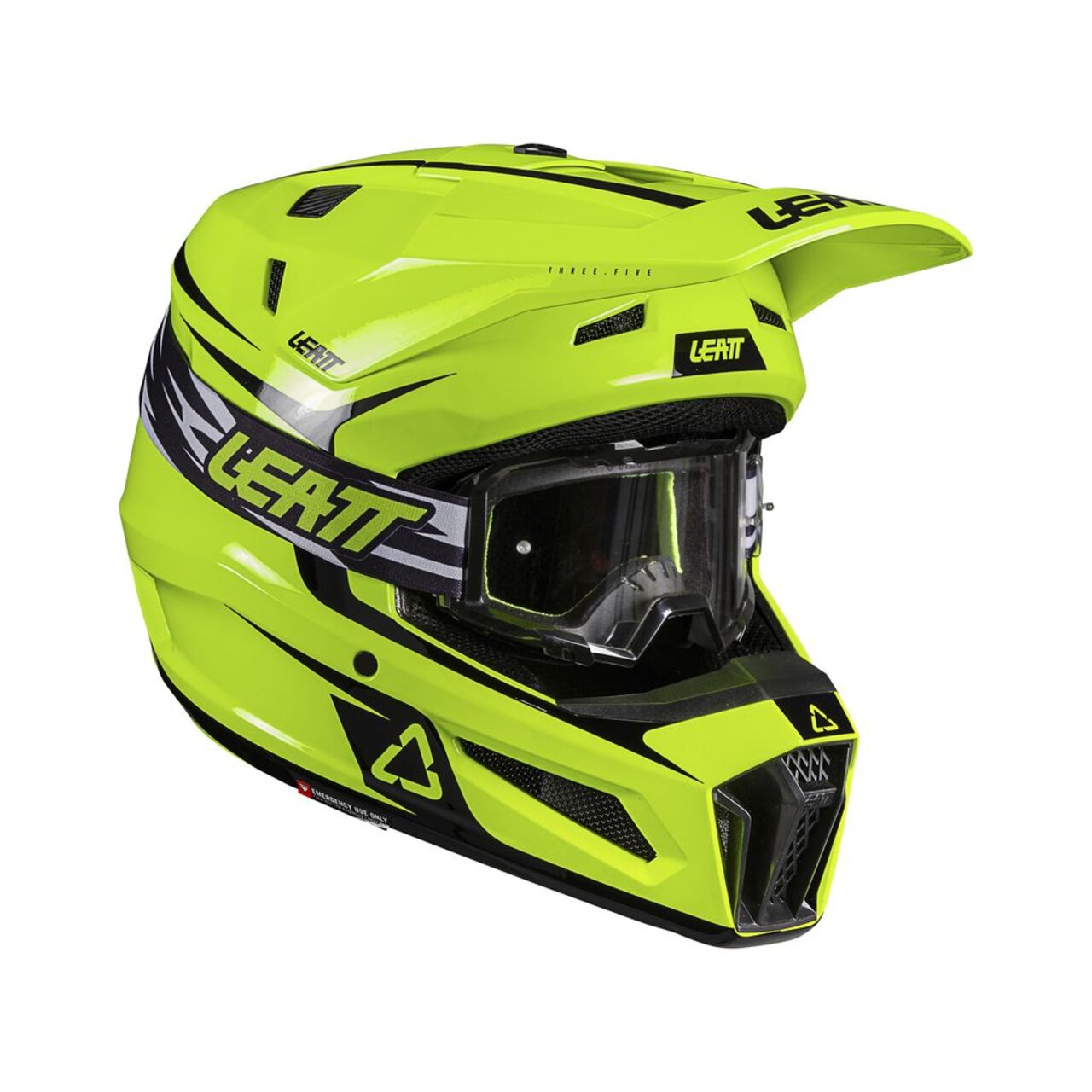 Мотошлем подростковый Leatt Moto 3.5 Helmet Kit (Neon Yellow, L, 2026 (1026001053))