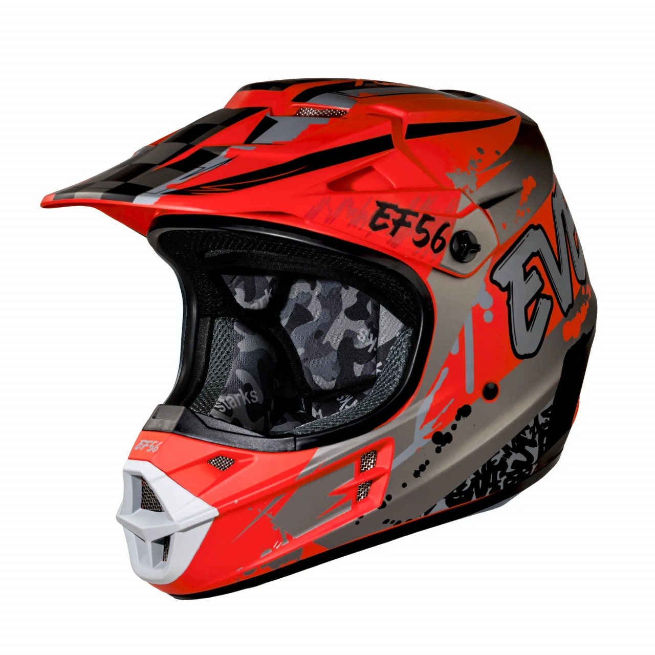 Шлем Base MX Красный/Серый матовый ABC (M)