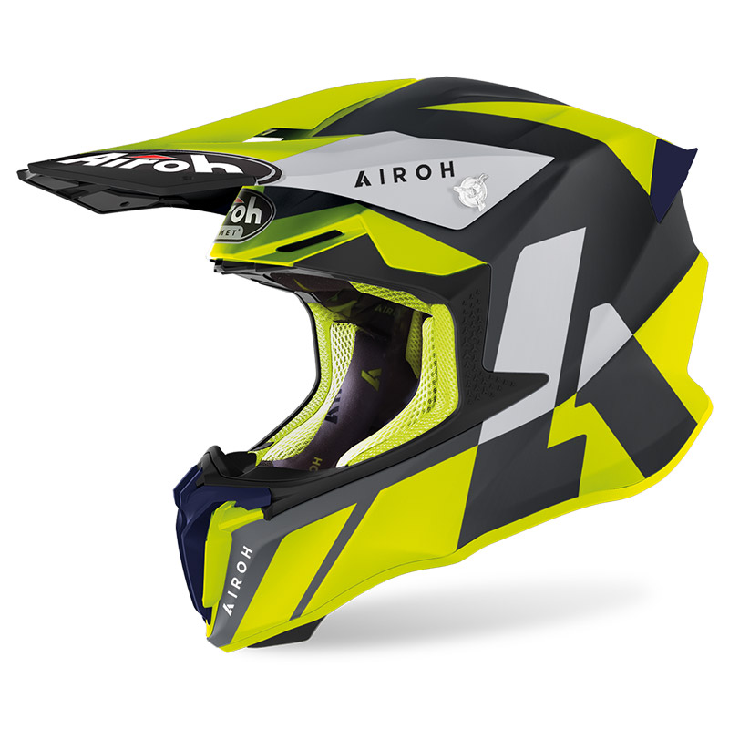 Мотошлем AIROH TWIST 2.0 LIFT (YELLOW/BLUE MATT Кросс-Эндуро термопластик S)