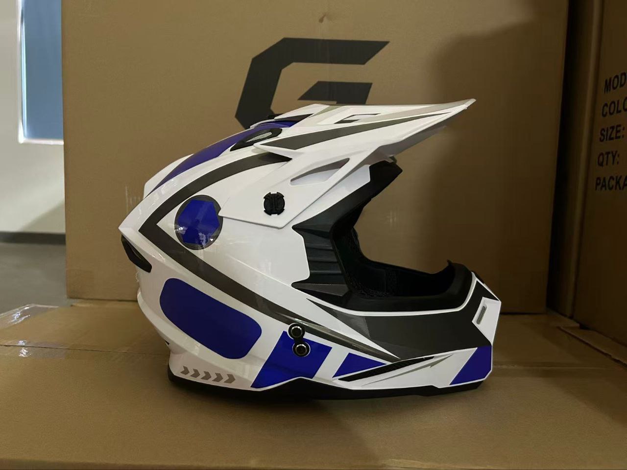 Мотошлем GRID VOLT White/Blue Размер S