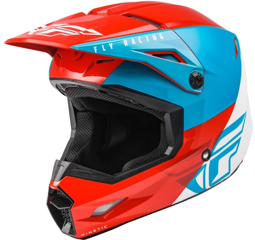 Шлем детский (кроссовый) FLY RACING KINETIC STRAIGHT EDGE красный/белый/синий (2021)  YL