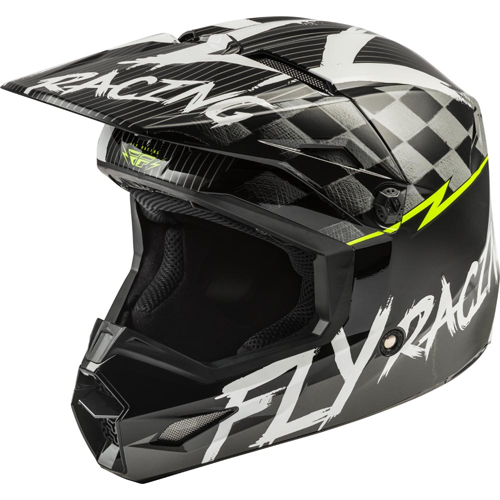 Шлем детский (кроссовый) FLY RACING KINETIC SKETCH ECE черный/белый/Hi-Vis желтый матовый     YS