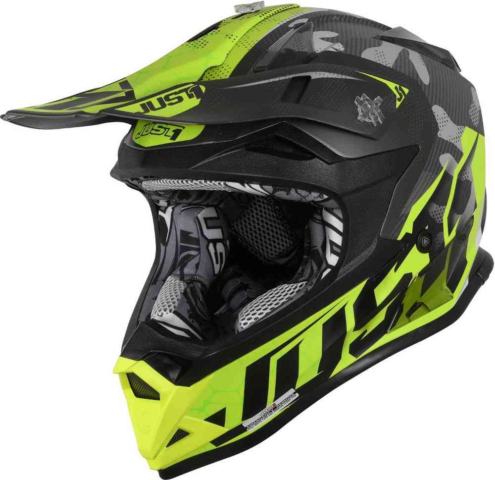Шлем детский (кроссовый) JUST1 J32 YOUTH SWAT Hi-Vis желтый/черный матовый   YS