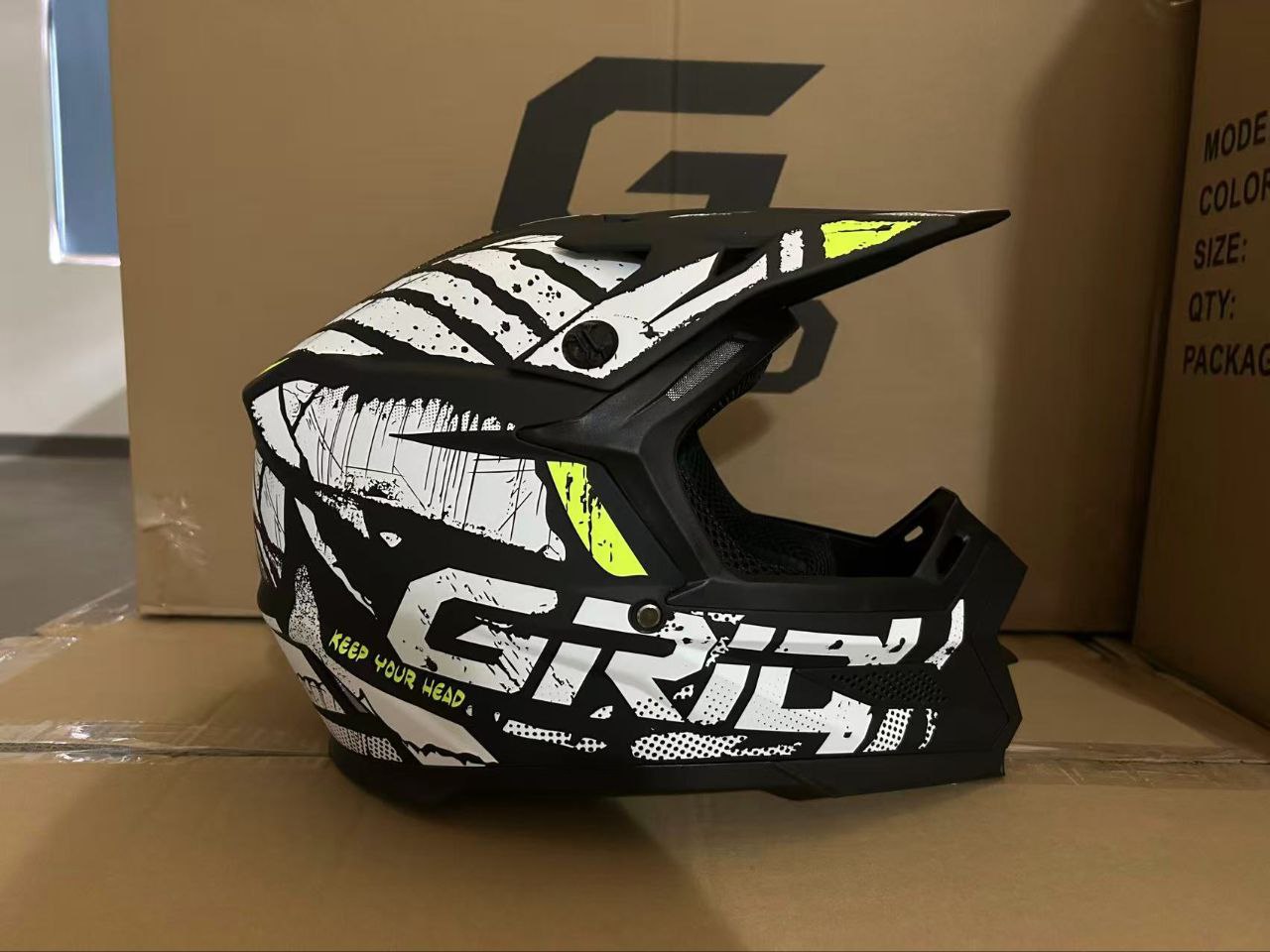 Мотошлем GRID RIVAL Black/Yellow Размер XXL