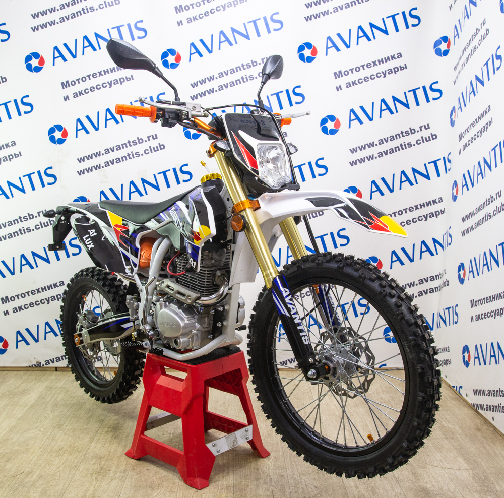Мотоцикл Avantis A2 Lux (172FMM-3A, возд.охл.) ПТС (Белый/син/желт) (2)