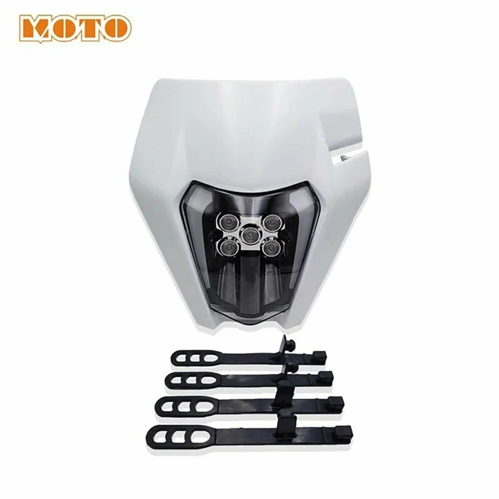 Фара в сборе для эндуро LED Extreme KTM, Altete, GR8, Avantis белая (С ресничками) OTOM